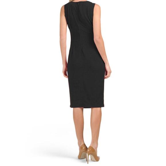 New! Carmen Marc Valvo Women's Lace up Grommet Detail Midi Dress - Picture 3 of 8